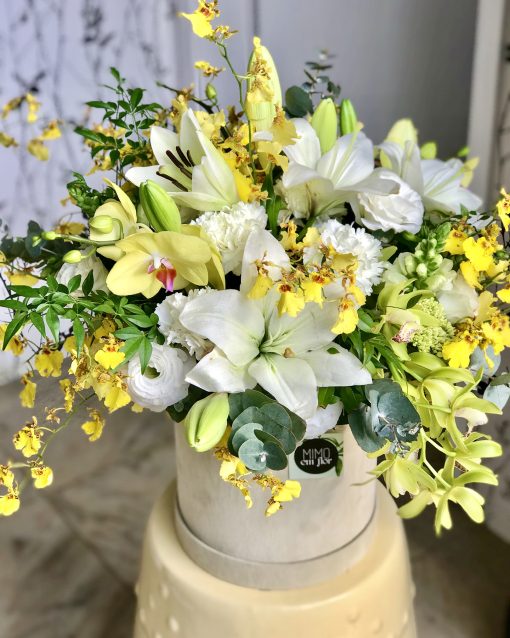 Box Camurça G <br> Com Orquídeas