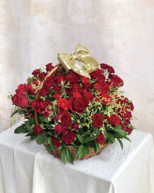 Cesta de Vime G <br>Rosas Vermelhas - Image 3