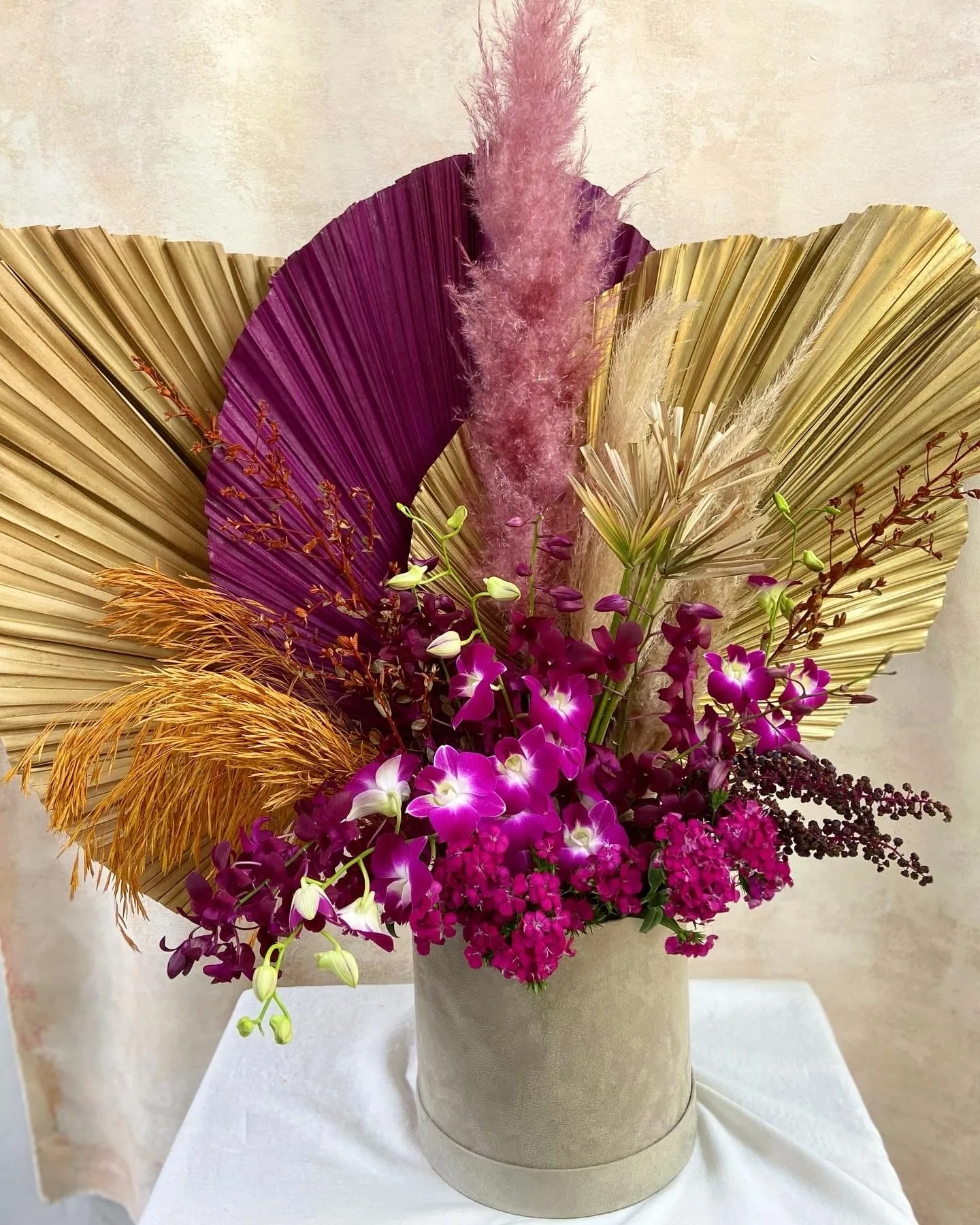 Box Camurça GG <br>Orquídeas e Plumas