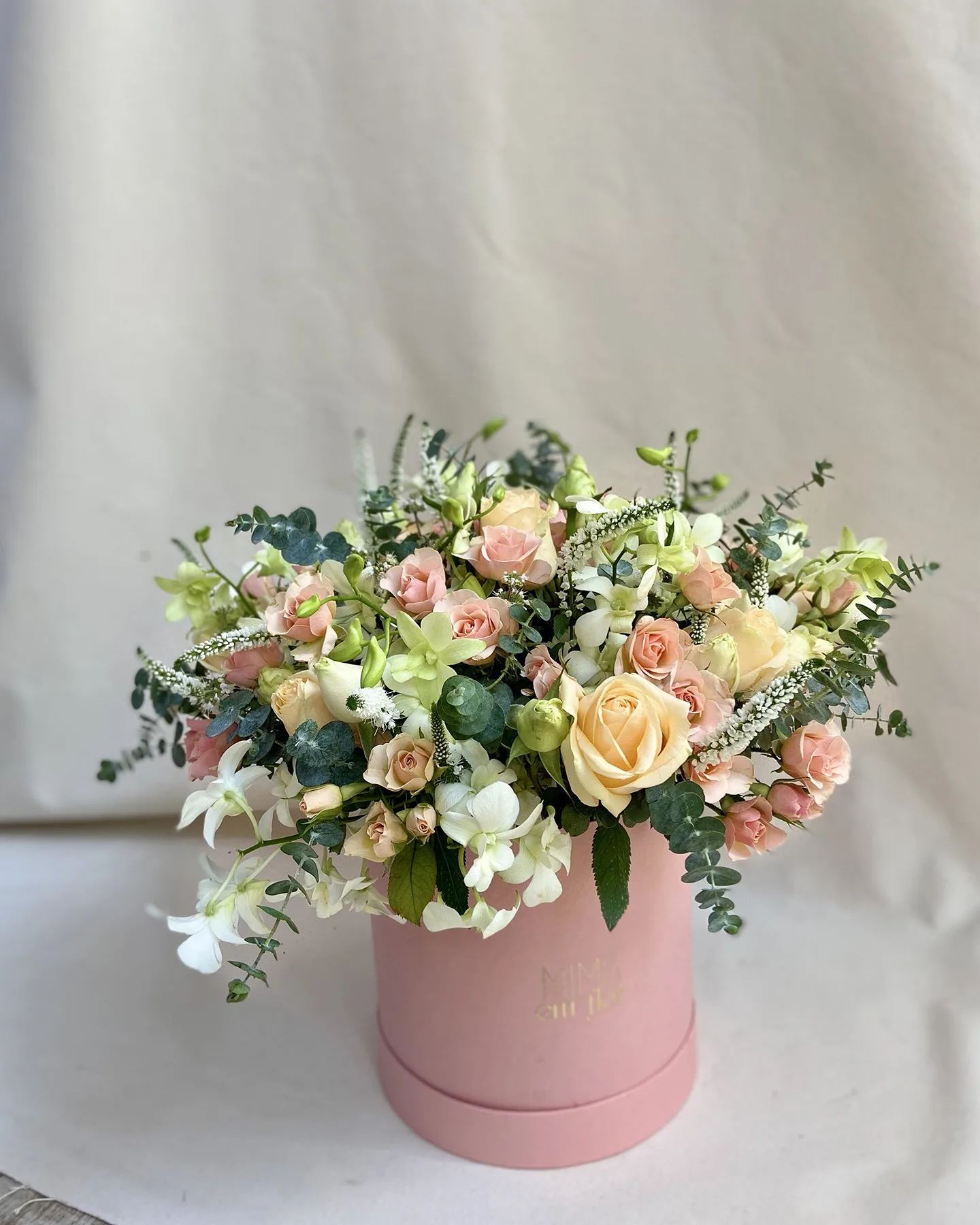 Box Rosa G <br>Arranjo Clássico Tons Pastel