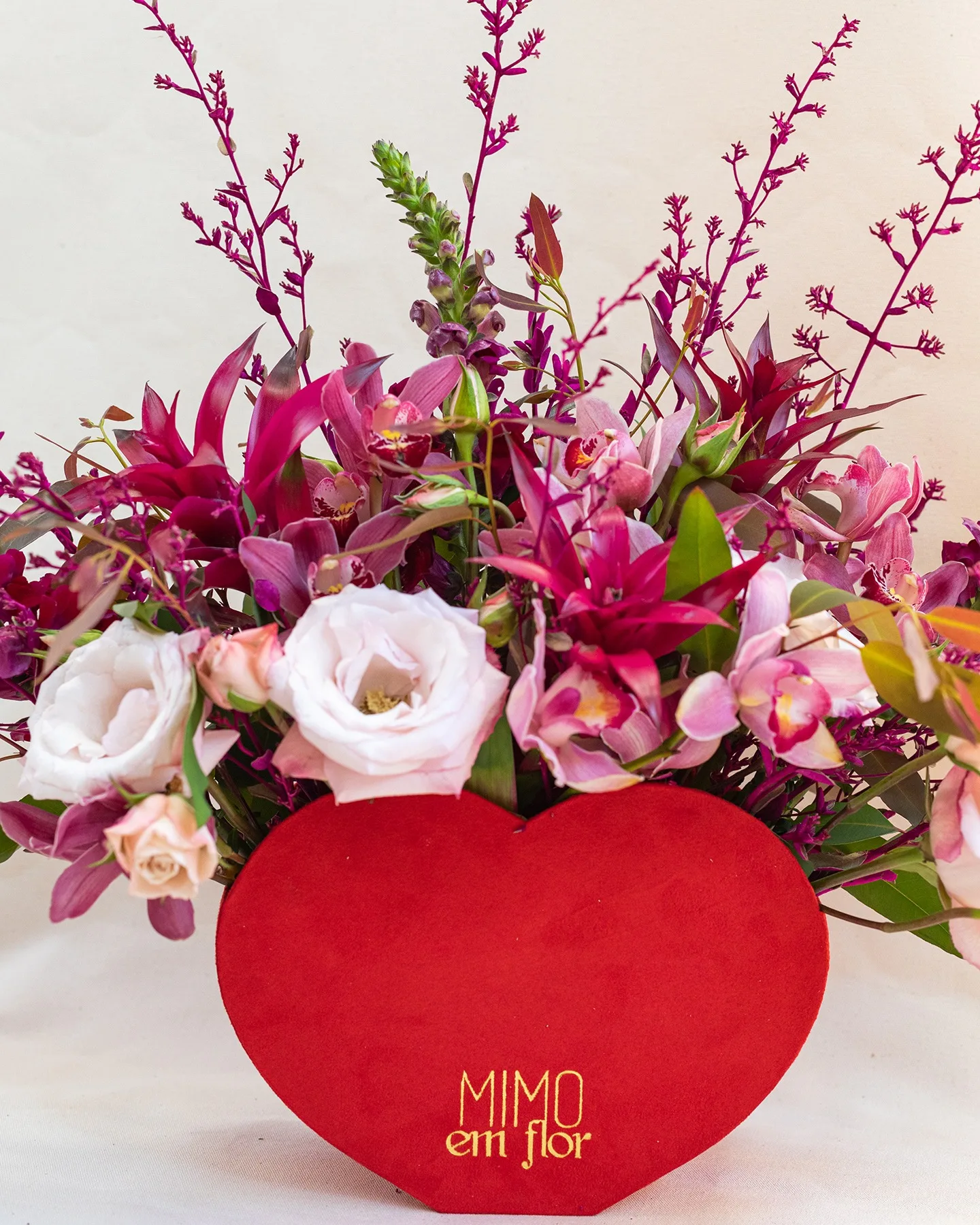 Box Coração de Camurça <br>Bromélia e Orquídea - Image 2