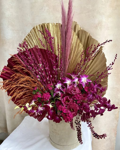 Box Camurça G <br>Com orquídeas