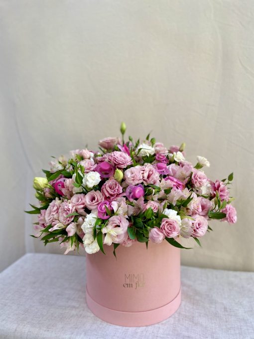 Box GG Rosa Com 10 Chupetas <br> Lisianthus Rosa Claro