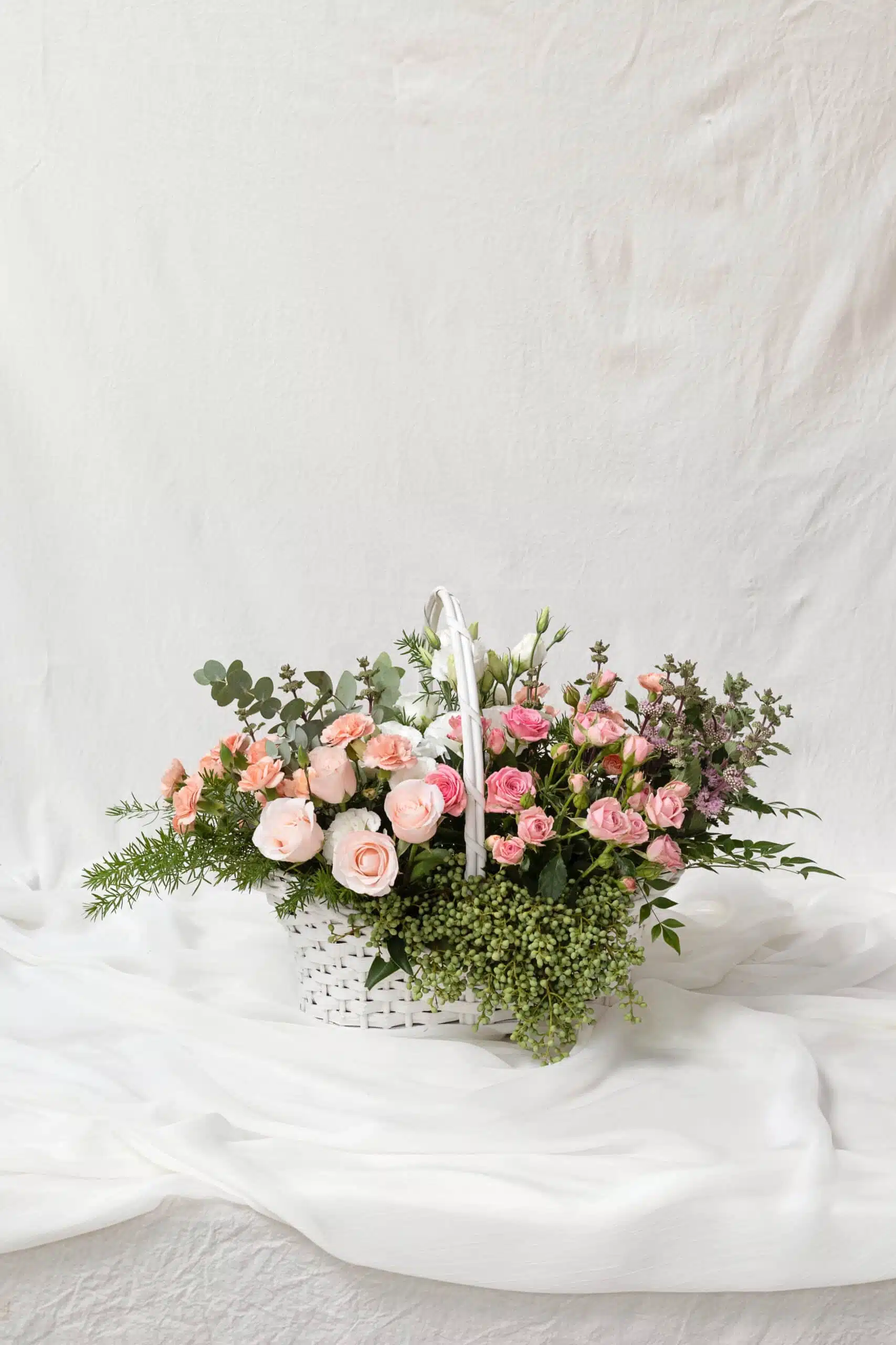 Cesta de Flores Tons Pastel - Image 2