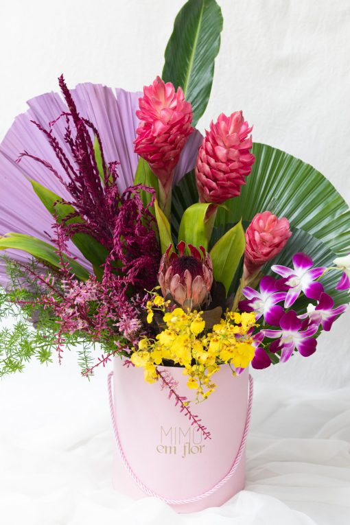 Box GG Rosa com Protea, Leques, Orquídea - Image 3