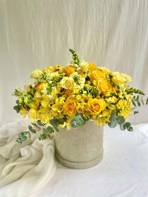 Box de Camurça Rosas Amarelas (mais tamanhos disponíveis)