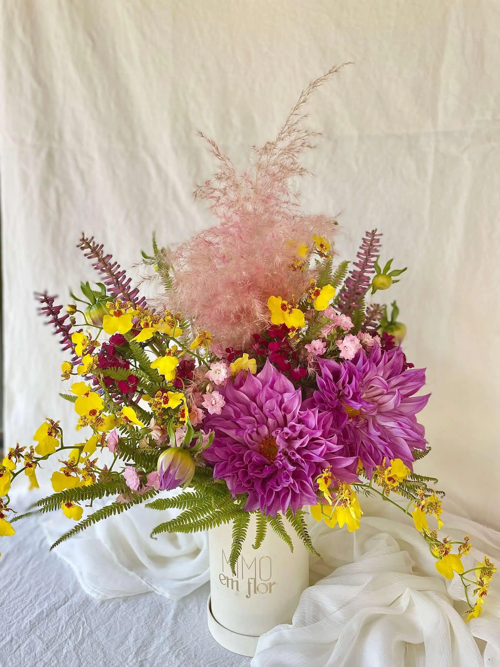 Box com Arranjo Lilás e Amarelo (mais tamanhos disponíveis) - Image 2